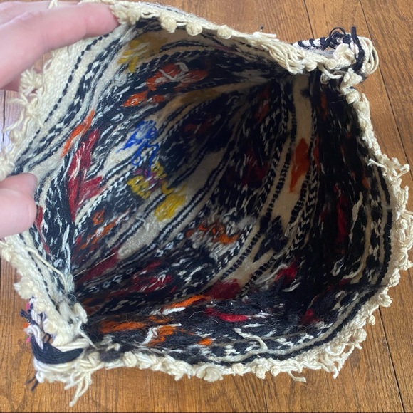 boho wool blend Aztec pattern rug bag - Picture 2 of 6